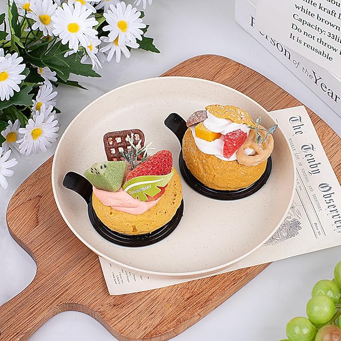 EI 12pcs Wheat Straw Dinnerware Set of 4Reusable Plastic PlatesUnbreakable Dinner PlatesDeep Dinner Hard Premium Plastic PlateMicrowave Dishwasher Safe for CampingPicnincFamily Dinner