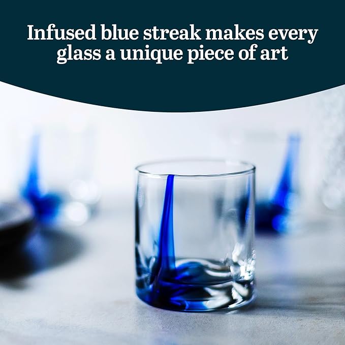 Libbey Blue Ribbon Impressions Rocks Glasses 8-ounce Set of 8