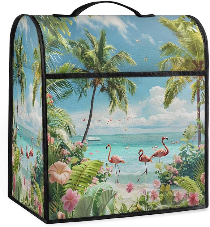 cfpolar Kitchen Aid Mixer Cover Compatible with 6-8 Quarts Summer Flamingo Flowers Stand Mixer Cover Kitchen Aid Mixers Accessories Appliance Organizer