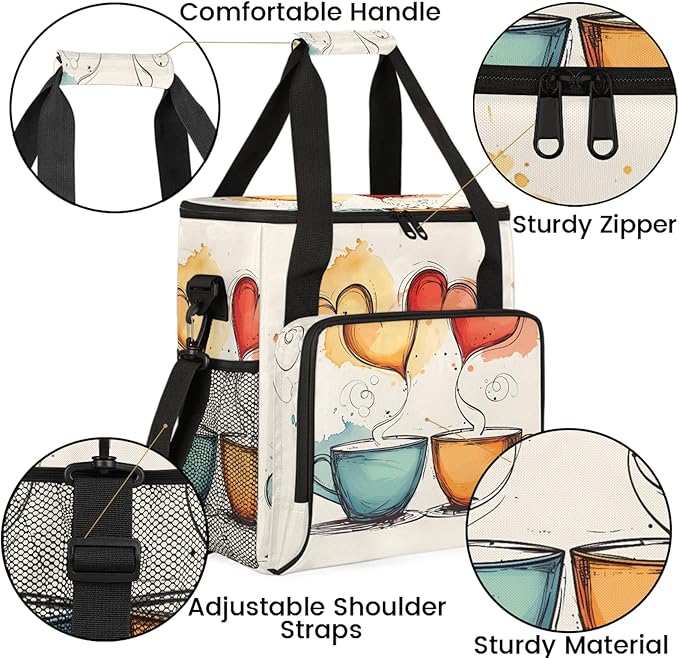 Coffee Maker Travel Bag Compatible with Keurig K-Mini K-Mini Plus or Other Accessories Portable Coffee Maker Case with Shoulder Strap for Travel(Bag Only)