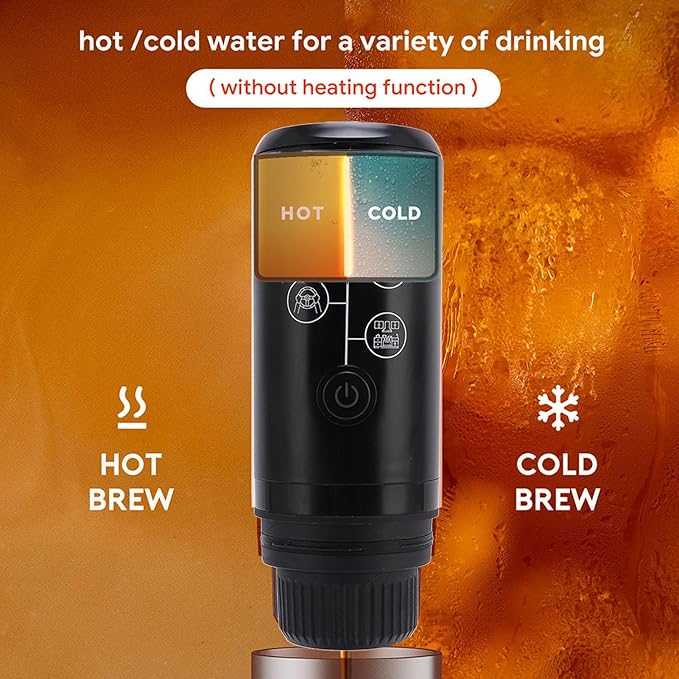 17Bar Cordless Design Pressure Coffee Maker with 2600mAh Battery for Travel Camping Portable Electric Coffee Machine Simple and Efficient Powder and Capsules Compartment
