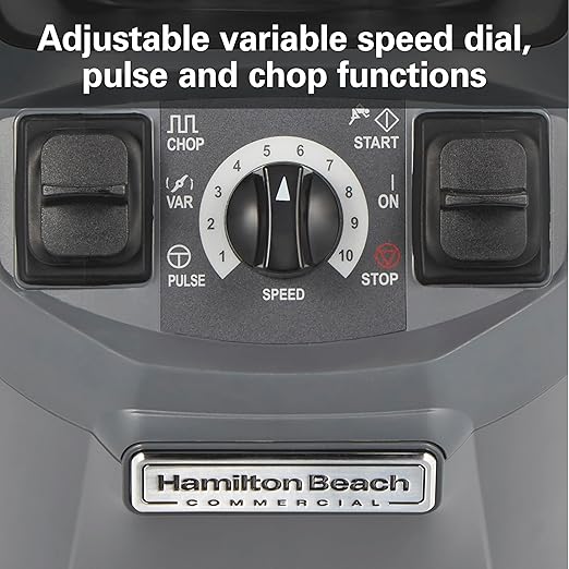 Hamilton Beach Commercial HBF510S Expeditor Stainless-Steel Culinary Food Blender 2.4 Horsepower 64 Ounce Capacity Variable Speed Chop Function NSF Certified