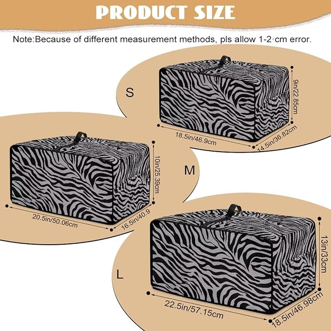 Zebra Printed Toaster Oven Air Fryer Cover with Accessory Pockets washable Toaster Oven Dust Cover for Kitchen Counter 20.5 x 16.5 x 10 Grey
