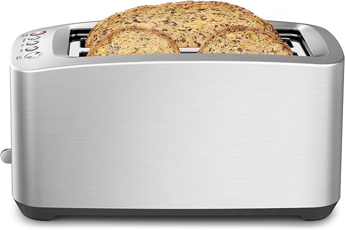 Breville BTA830XL Die-Cast Long Slot Smart Toaster 4 Slice Brushed Stainless Steel