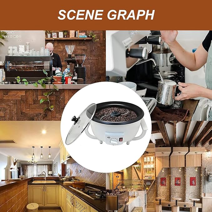 Electric Coffee Maker - With Adjustable Temperature 0-240°C Grain Drying Burner Machine - Variety of Food Baking 750g Capacity For Corn Chestnut Peanuts Soy