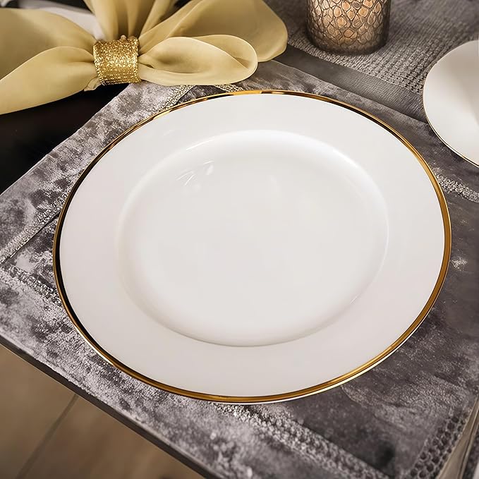 gold trim dinnerware set service for 6 24 pieces elegant dishes set elegant plate sets with cup sets for gathering wedding party and afternoon tea