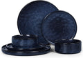 LIANYU Plates and Bowls Sets for 2 6 Piece Dish Dinnerware Sets Stoneware Kitchen Dinner Dishware Microwave &amp Dishwasher Safe Cetacean Blue