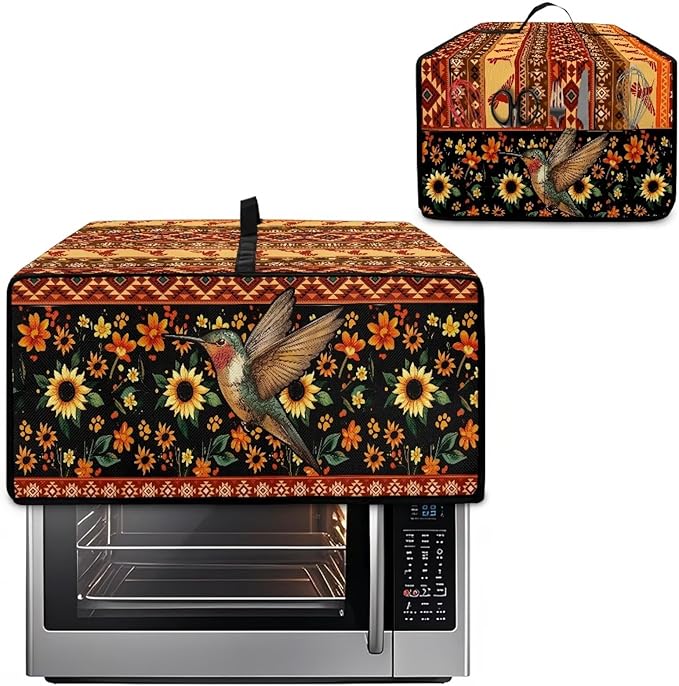 Doojoayie Small Appliance Cover Hummingbird Print 4 Slice Toaster Dust Protection Cover 19.7x16x 10 Bread Machine Protector Gift for Mother Wife Women Cook