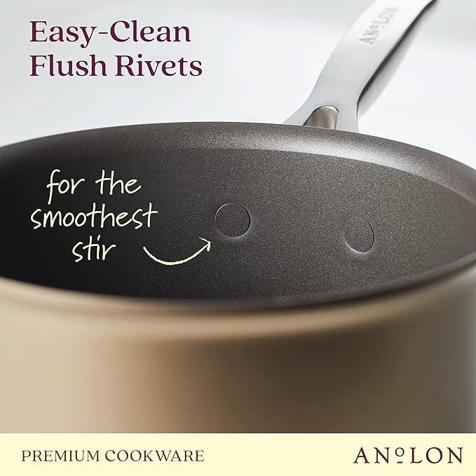 Anolon Ascend Hard Anodized Nonstick Cookware/Pots and Pans Set - Good for All Stovetops (Gas Glass Top Electric &amp Induction) Dishwasher &amp Oven Safe with Stainless Steel Handles 10 Piece -