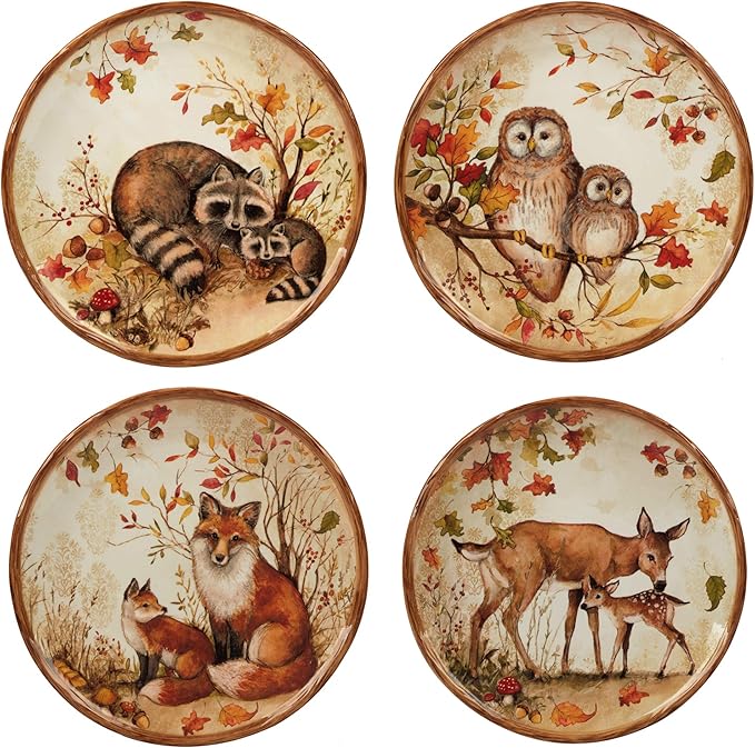 Certified International Pine Forest 16 pc Dinnerware Set Service for 4 BROWN