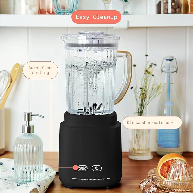 High Power Countertop Blender System with Multiple Speeds Ice Crushing Smoothie and Chopping Functions 50 oz Jar and 20 oz Single Serve Cup (Black Sesame)