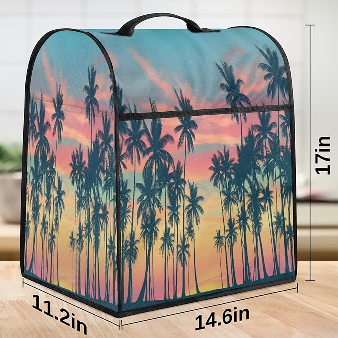 cfpolar Kitchen Aid Mixer Cover Compatible with 6-8 Quarts Palm Tree Sunset Stand Mixer Cover Kitchen Aid Mixers Accessories Appliance Organizer Bag Dust Covers with Zipper Pocket