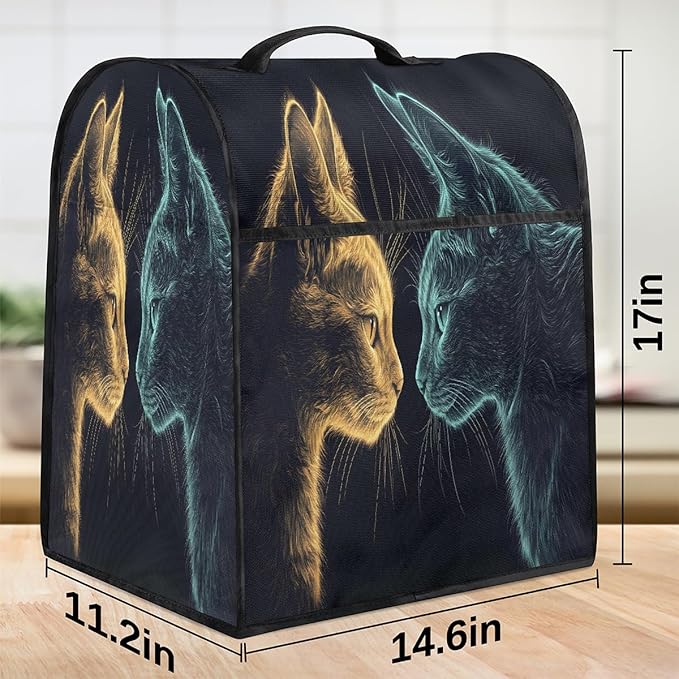 cfpolar Kitchen Aid Mixer Cover Compatible with 6-8 Quarts Cute Golden Cat Blue Kitten Stand Mixer Cover Kitchen Aid Mixers Accessories Appliance Organizer Bag Dust Covers with Zipper Pocket
