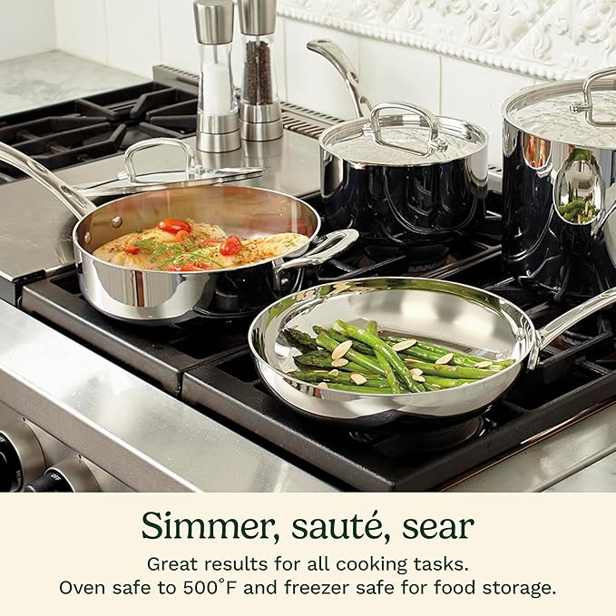 Cuisinart French Classic Tri-Ply Stainless 10-Piece Cookware Set Silver
