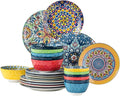 Porcelain Bowl and Dinner Plate Set 24 pcs Dinnerware Set - Bohemian Style