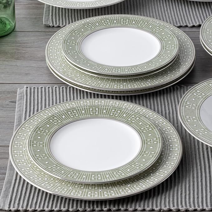 Noritake Infinity Green Platinum 12-Piece Dinnereware Set Service for 4