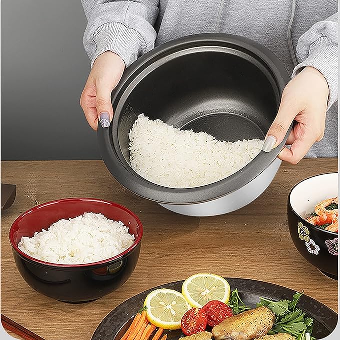 Rice Cooker &amp Steamer 2/3/4/5L Small Capacity Gold Aluminum Alloy Non-Stick Liner for Family Dormitory for 1~7 People Rice Cooker(5L)