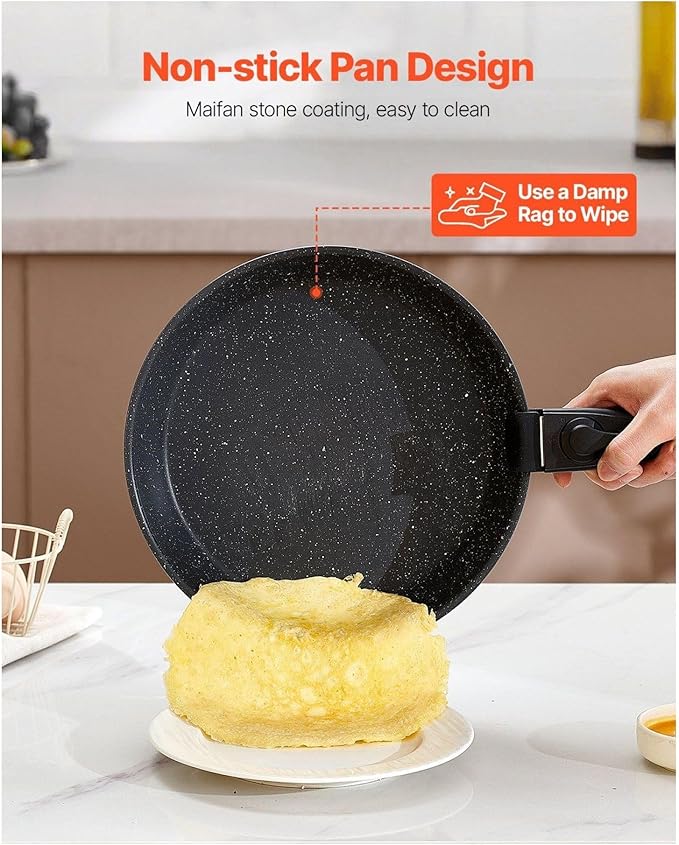 17 Piece Granite Nonstick Pots And Pans Set Induction Compatible Kitchen Cookware Black