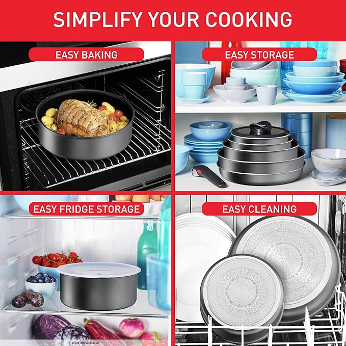 Tefal Ingenio Daily Chef ON 20 pieceNon-Stick Pan Set 22&amp24&amp26&amp28 cm Frying pans 16&amp18&amp20 cm Saucepans 24 cm Sautepan 16&amp18&amp20cm Glass Lids 16&amp18&amp20 cm Hermeti