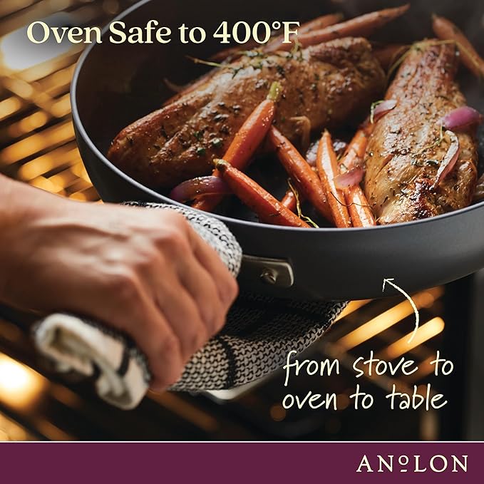 Anolon Advanced Home Hard Anodized Nonstick Cookware/Pots and Pans Set 9 Piece - Moonstone