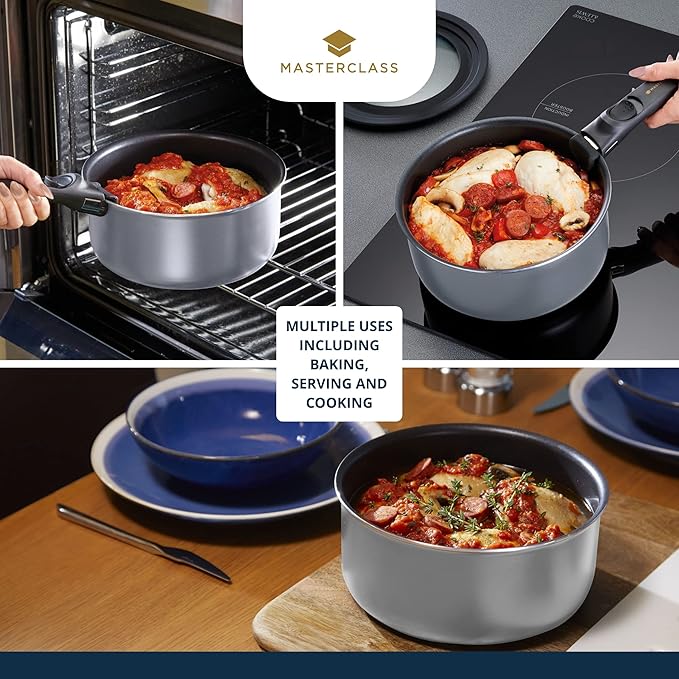MasterClass Smart Space 3 Piece Non-Stick Induction Saucepan Set