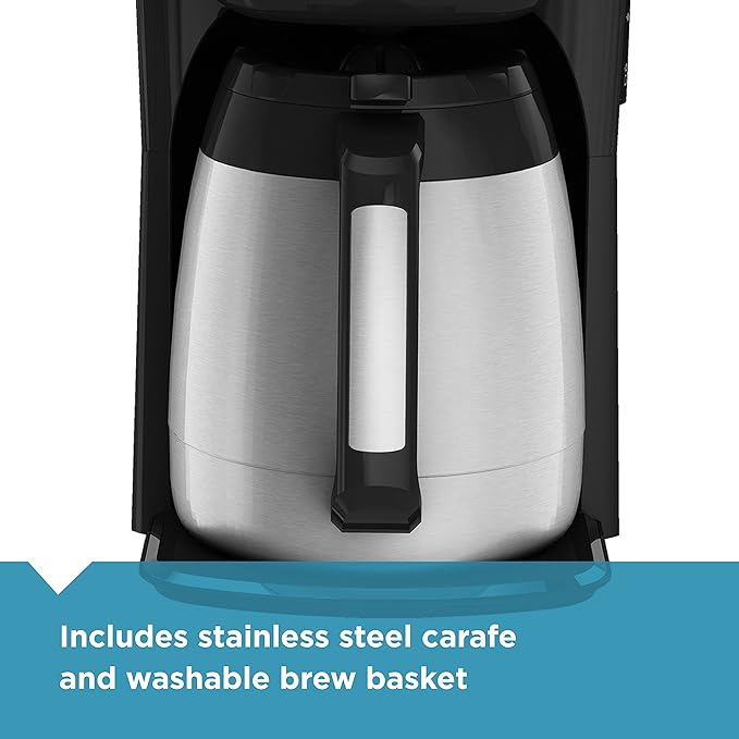 BLACK+DECKER 12-Cup Thermal Coffeemaker Black/Silver CM2035B