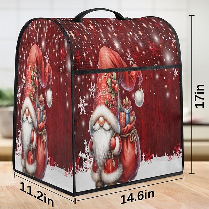 cfpolar Kitchen Aid Mixer Cover Compatible with 6-8 Quarts Xmas Hat Santa Claus Stand Mixer Cover Kitchen Aid Mixers Accessories Appliance Organizer Bag Dust Covers with Zipper Pocket