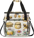 Honeycomb Coffee Maker Travel Bag Bee Insulated Grocery Bag Travel Picnic Leakproof Cooler Bags With Shoulder Strap