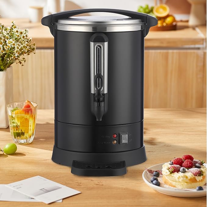 100 Cups Coffee Urn&ampHot Beverage Dispenser 14 L/3.7 Gal Double Wall Commerical Coffee Maker Large Capacity Hot Coffee Dispenser for Buffet Catering Wedding Gathering Stainless Steel Hot Water U