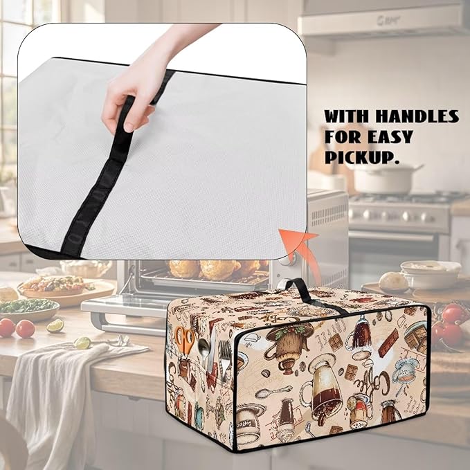 Doojoayie Coffee Appliance Dust Cover 4 Slice Toaster Cover Small Appliance Dust Protector for Toaster Oven/Bread Making Machine/Air Fryer