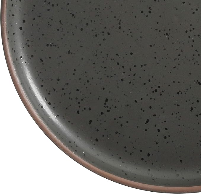Gibson Tosca Terra Cotta Reactive Dinnerware Set 16 Piece Black Sand