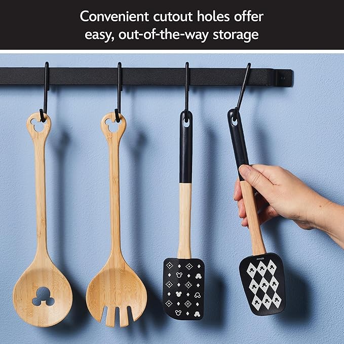 Farberware Disney Monochrome Ceramic Nonstick Cookware Pots and Pans with Baking/Bakeware Cookie Pan and Kitchen Cooking Tool Set Dishwasher Safe 8 Piece Cookware Set - Black