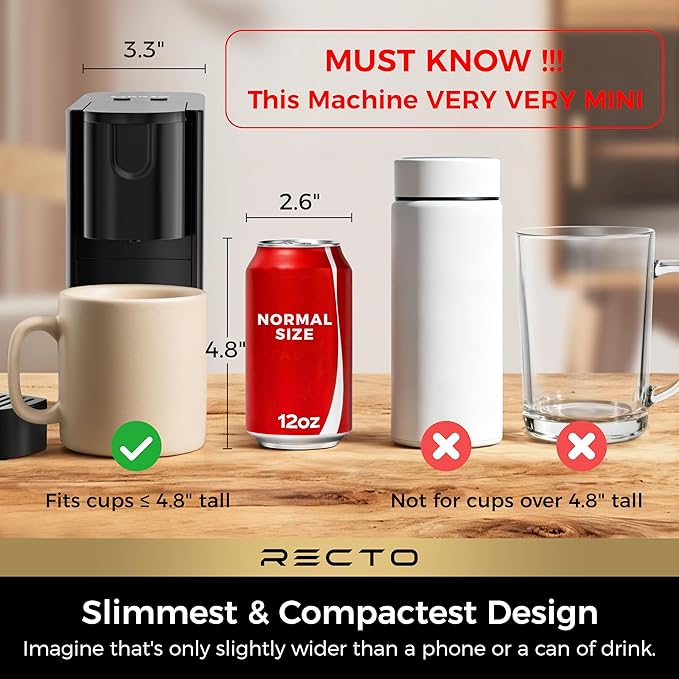 CHULUX RectoCafé Espresso Machine for Nespresso Original Capsule Pod 20 Bar Professional Italian Pump Coffee Machine Extra Mini Espresso Maker for Home &amp Office Black