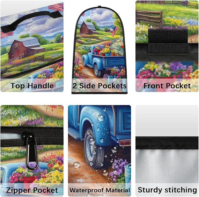 cfpolar Kitchen Aid Mixer Cover Compatible with 6-8 Quarts Spring Flower American Banner Stand Mixer Cover Kitchen Aid Mixers Accessories Appliance Organizer Bag Dust Covers with Zipper Pocket