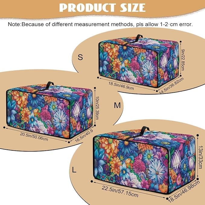 Convection Toaster Oven Cover with Storage Pockets Fits Machines Up to 18.5x14.5x9 Convection Toaster Oven Covers for Family Kitchen Essential Hippie Flower