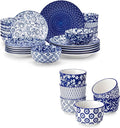 vancasso SELENE Plates and Bowls Set for 6 24 Pieces Dinnerware Sets and 6 oz Ceramic Ramekins Set of 6 Microwave &amp Dishwasher Safe