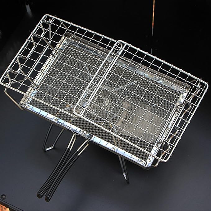 Camping Stove Toaster Outdoor Foldable Camp Toaster with Storage Bag Portable Stovetop Toaster Tray Rack for Picnic Kitchen Home