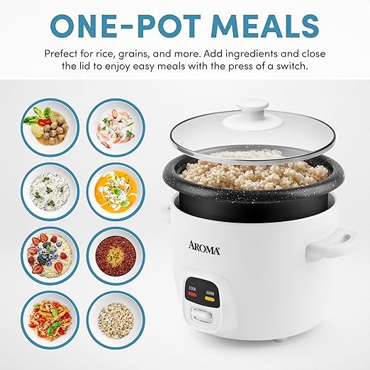 AROMA® 6-Cup (Cooked) / 1.5Qt. Bonded Granite® Rice &amp Grain Cooker ARC-863NG