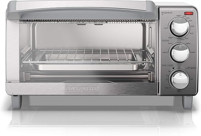 BLACK+DECKER 4-Slice Toaster Oven with Natural Convection Stainless Steel TO1760SS (TO1760SST-1)