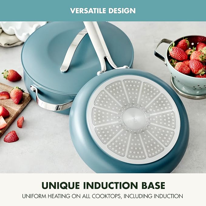 GreenPan Nova 10” Frying Pan Skillet and 4.37QT Sauté Pan with Lid Oprah’s Favorite Things 2024 PFAS-Free Ceramic Nonstick Induction Suitable Sear Fry Broil Dishwasher &amp Oven Safe Deep Tea