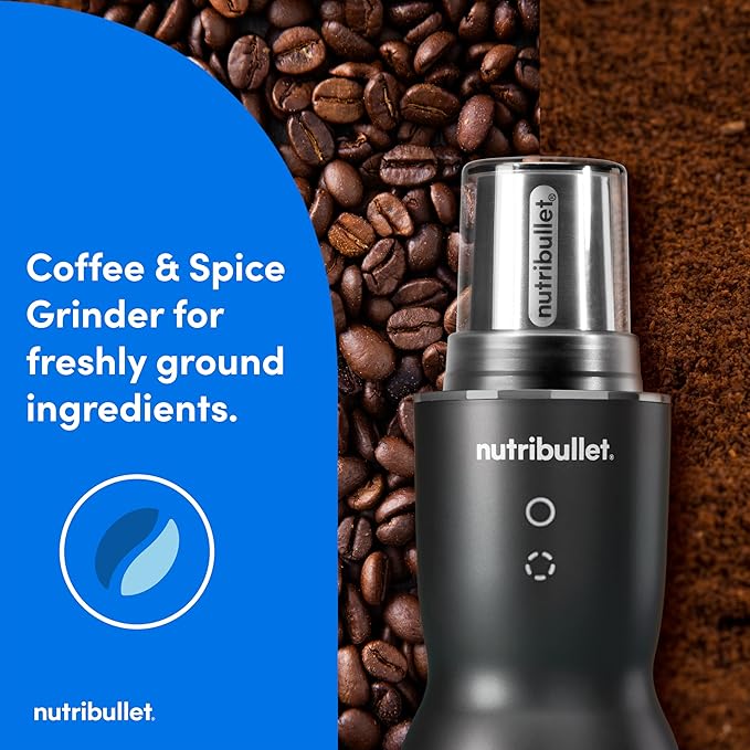 nutribullet® Ultra Plus+ 3-1 Compact Kitchen System 1200W Kitchen System with Blender Food Processor and Coffee and Spice Grinder 32oz and 24oz Blending Cups 2-Cup Food Processor Gunmetal Gray