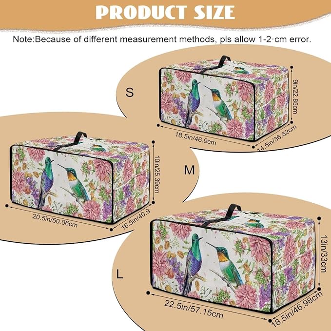 Doojoayie 4 Slice Toaster Oven Covers for Kitchen Counter Hummingbird Toaster Cover 18.5x14.5x 9 Small Appliance Dust Protector Kitchen Decoration Gifts for Women