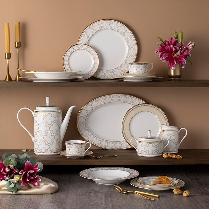 Noritake Trefolio Gold 12-Piece Dinnerware Set Service for 4