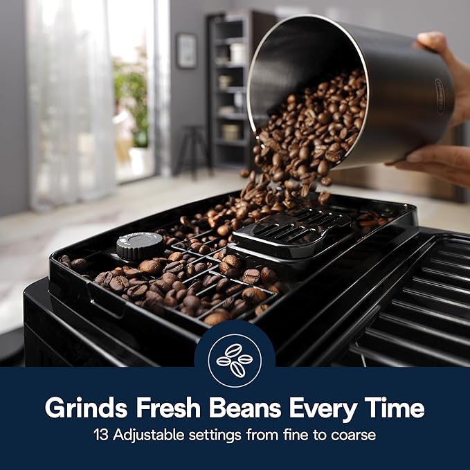 De'Longhi Magnifica Start Automatic Espresso Machine with Auto Milk Frother &amp Built in Grinder - 5 One-Touch Recipes Easy-to-Clean Home Barista Coffee Maker for Lattes Cappuccino Iced Coffee