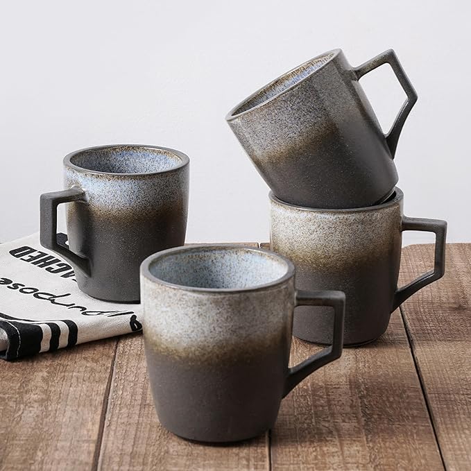 Stone Lain Vince Stoneware Reactive Glaze Dinnerware Set 16 Piece Service for 4 Gray