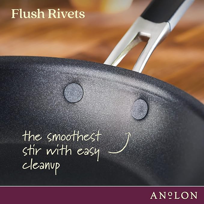 Anolon SmartStack Hard Anodized Nonstick Induction Nesting Cookware/Pots and Pans Set Dishwasher Safe 9 Piece - Black