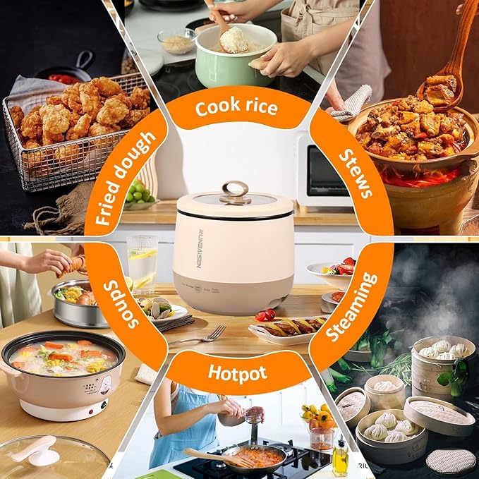 1.6 L Small Electric Rice Cooker Mini Rice Cooker 450 W 220 V Nonslip Rice Maker 36 Minutes Fast Cooking Rice Cooker and Warmer Over Heating Boil Dry Protection for Cooking Rice Porridge