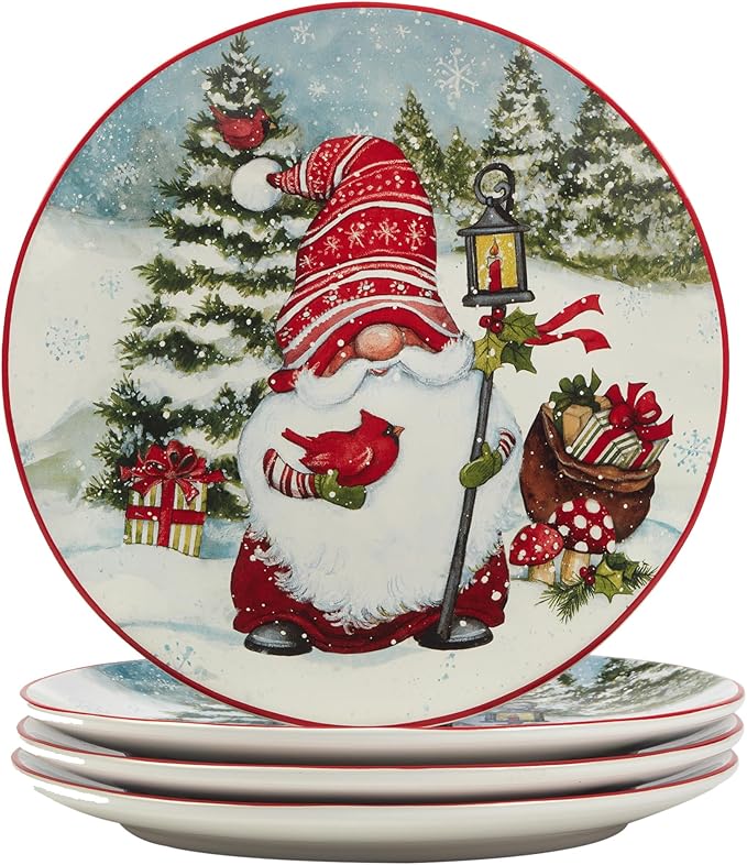 Certified International Christmas Gnomes 16 Piece Dinnerware Set Service for 4