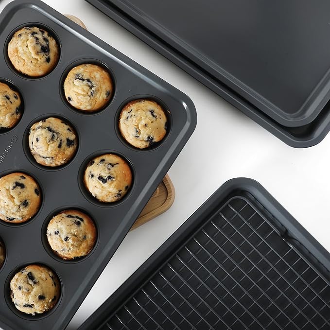Calphalon Legacy 10 Piece PFA Free Nonstick Bakeware Set - Blue/Grey Interior