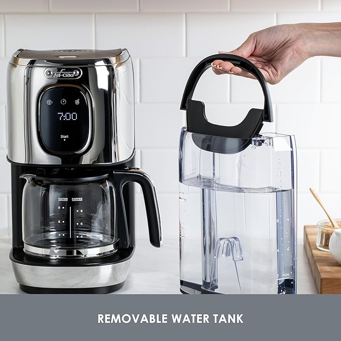 All-Clad Majestuo Stainless Steel Coffee Maker Keep Warm Function 1000 Watts Programmable Timer Removable Water Tank Silver